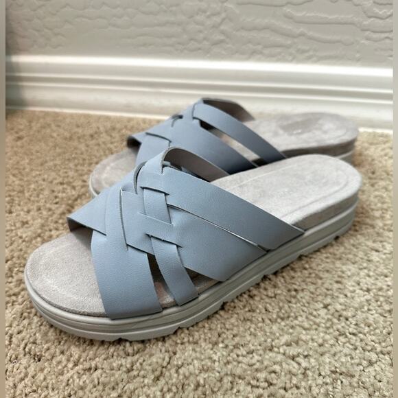 EASY SPIRIT | Traciee2 Light Blue Woven Slide Sandals | Women’s Size 7W - Picture 2 of 7